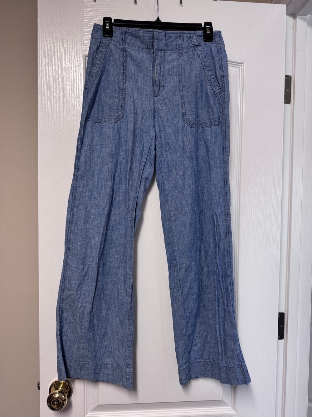 GAP Light Blue Wide Leg Chambray Pants